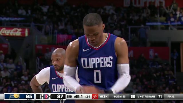 NBA常规赛：步行者vs快船英文原声全场回放