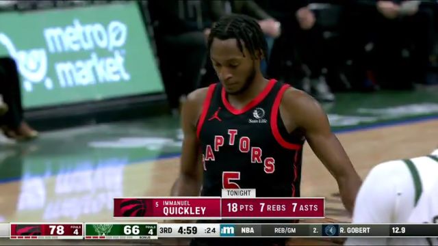 NBA常规赛：猛龙vs雄鹿第3节中文解说回放