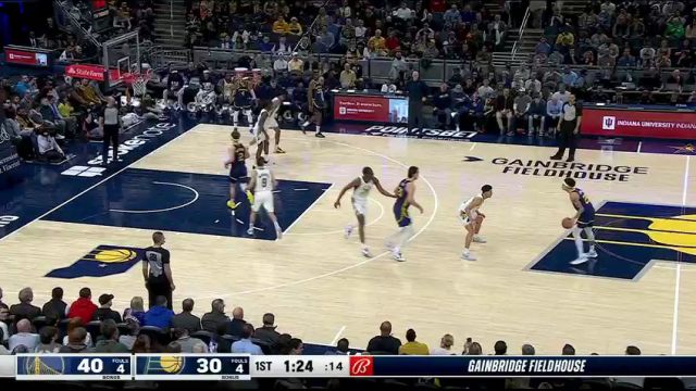 NBA常规赛：勇士vs步行者第1节中文解说回放