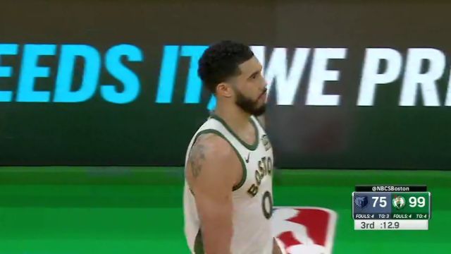 NBA常规赛：灰熊vs凯尔特人第3节英文原声回放