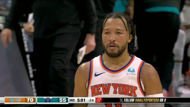 NBA常规赛：尼克斯vs黄蜂第3节英文原声回放