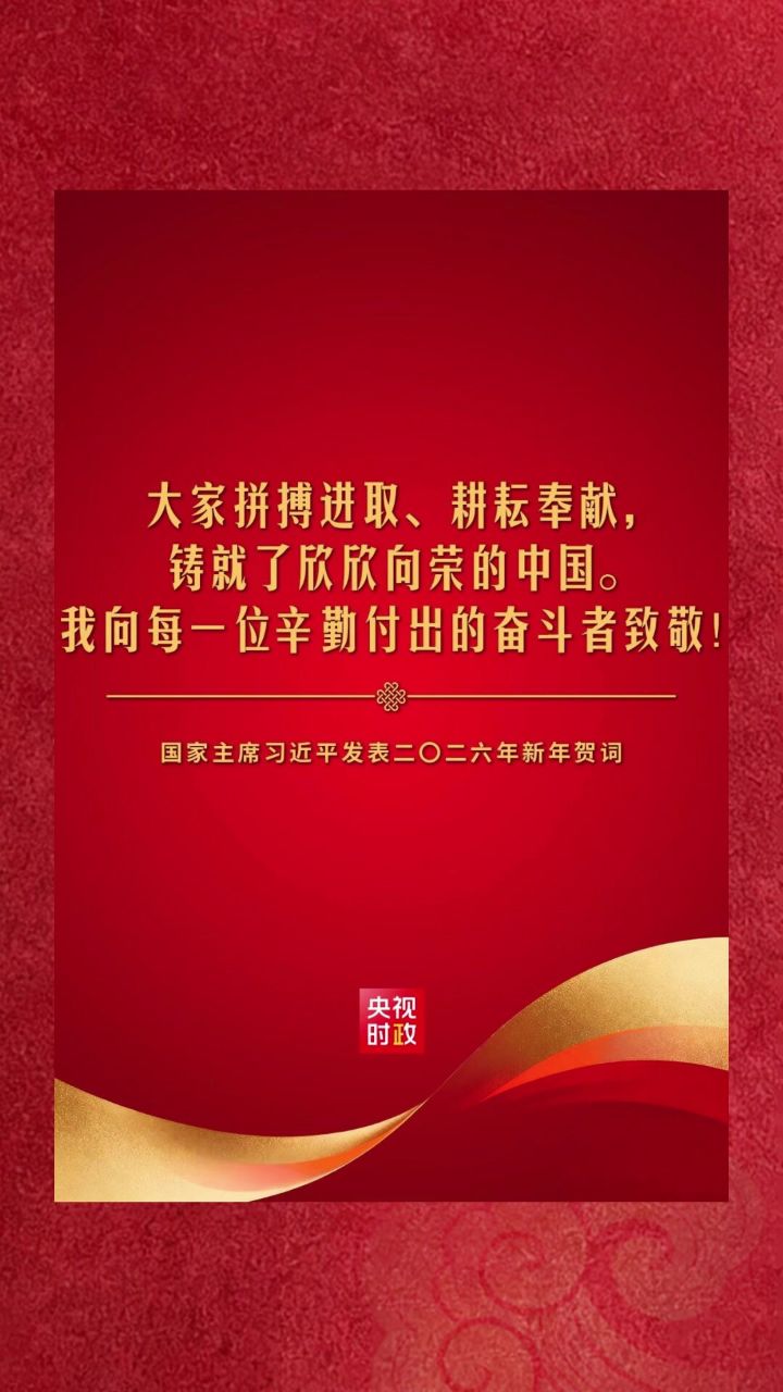 金句来了!国家主席习近平发表二〇二六年新年贺词_高清1080P在线观看平台_腾讯视频