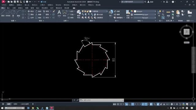 CAD制图初学入门教程,看上去简单的图,真画起来也有一定难度! #cad画图 #cad小白