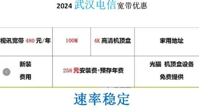 武汉电信宽带优惠