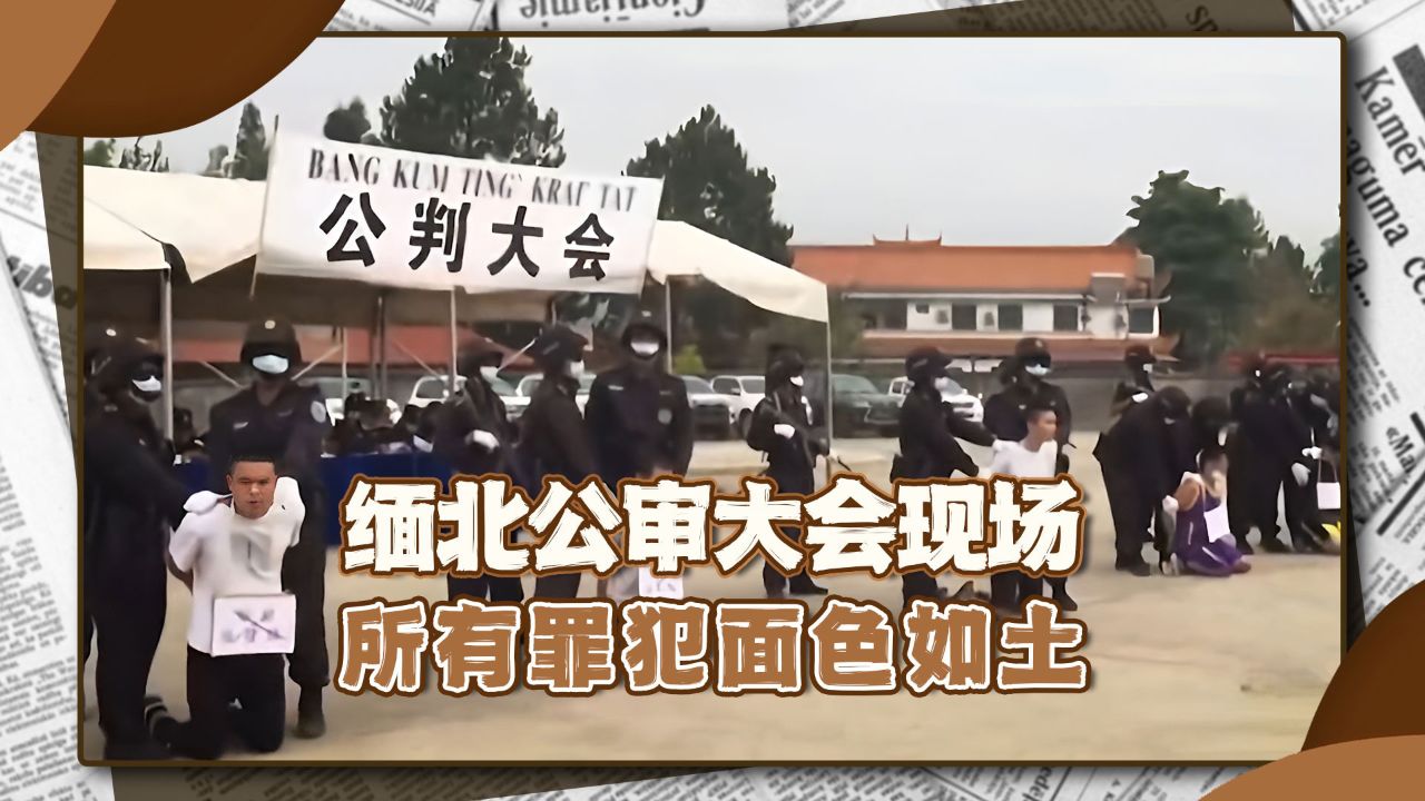 缅甸佤邦枪毙死刑犯真实影像,跪地受审的罪犯,竟然都来自中国
