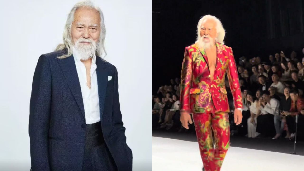 88岁王德顺走秀大展胸肌,一身大花袄气质十足,状态堪比40岁