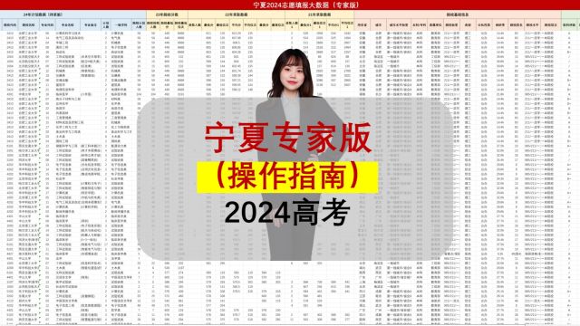 宁夏24年填报大数据:专家老师都在用,excel表格自由操作