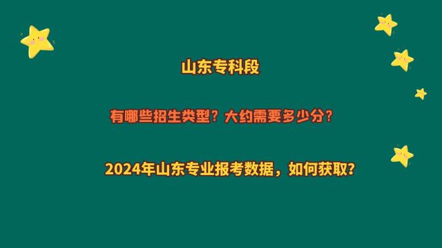 山东省专科段,有哪些招生类型?大约需要多少分?如何报考?