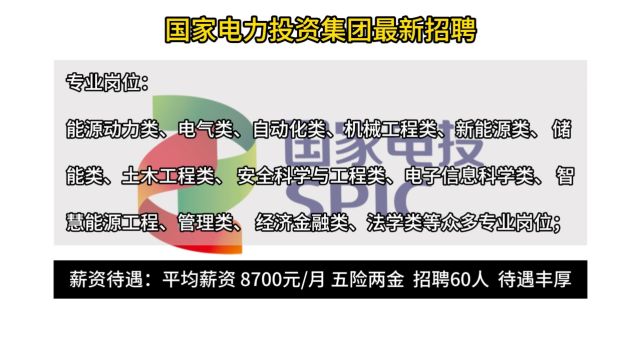 国家电力投资集团最新招聘!