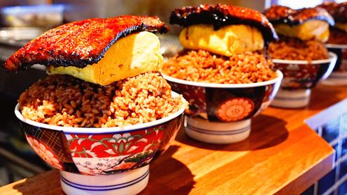 大阪巨型烤鳗鱼饭，一场味蕾的盛宴，你敢挑战吗？