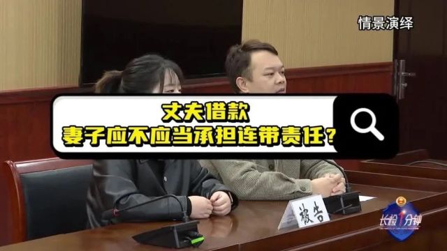 【湘检说法(22)】丈夫借款 妻子应不应当承担连带责任?