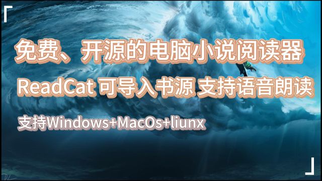 开源工具:ReadCat:免费、开源的电脑小说阅读器 可导入书源 支持语音朗读