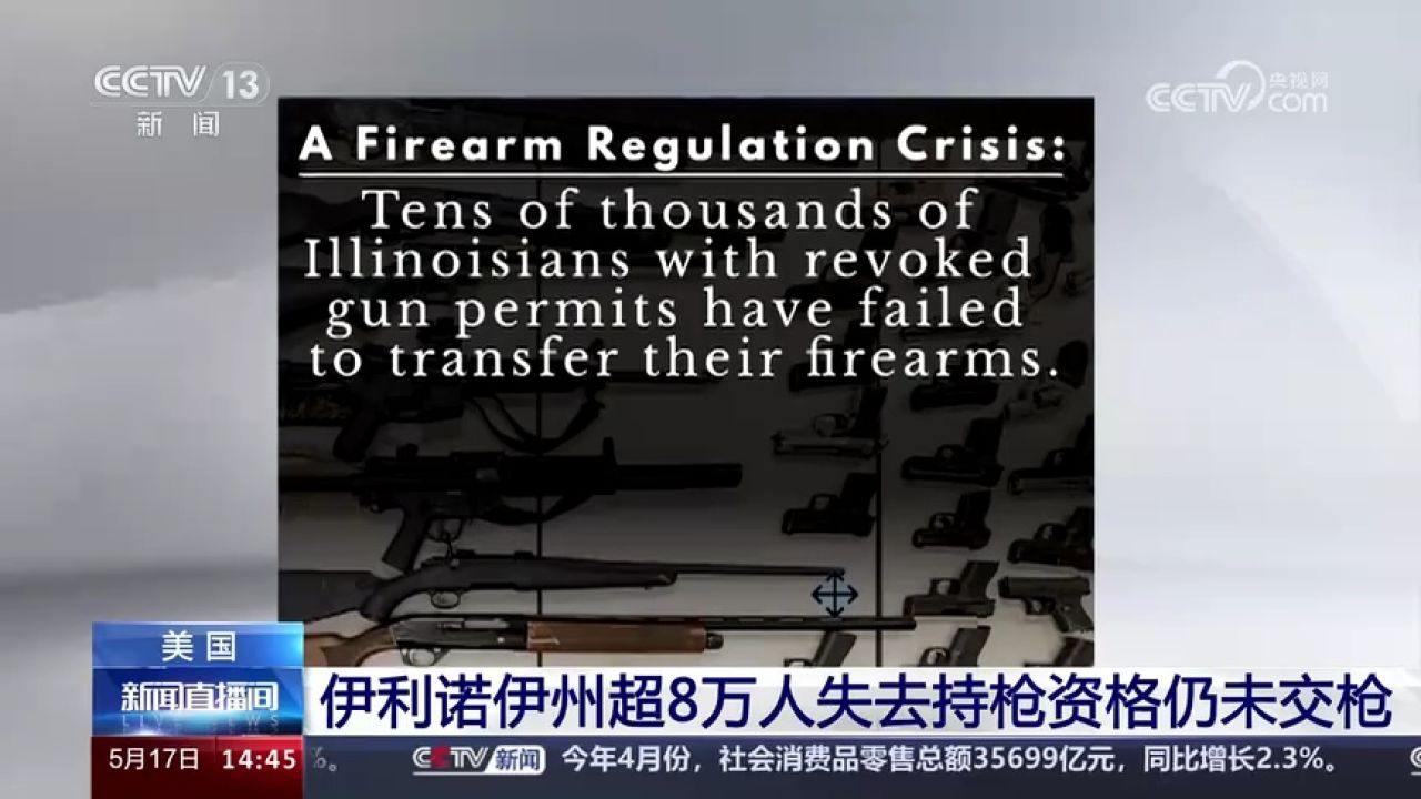 美国 伊利诺伊州超8万人失去持枪资格仍未交枪