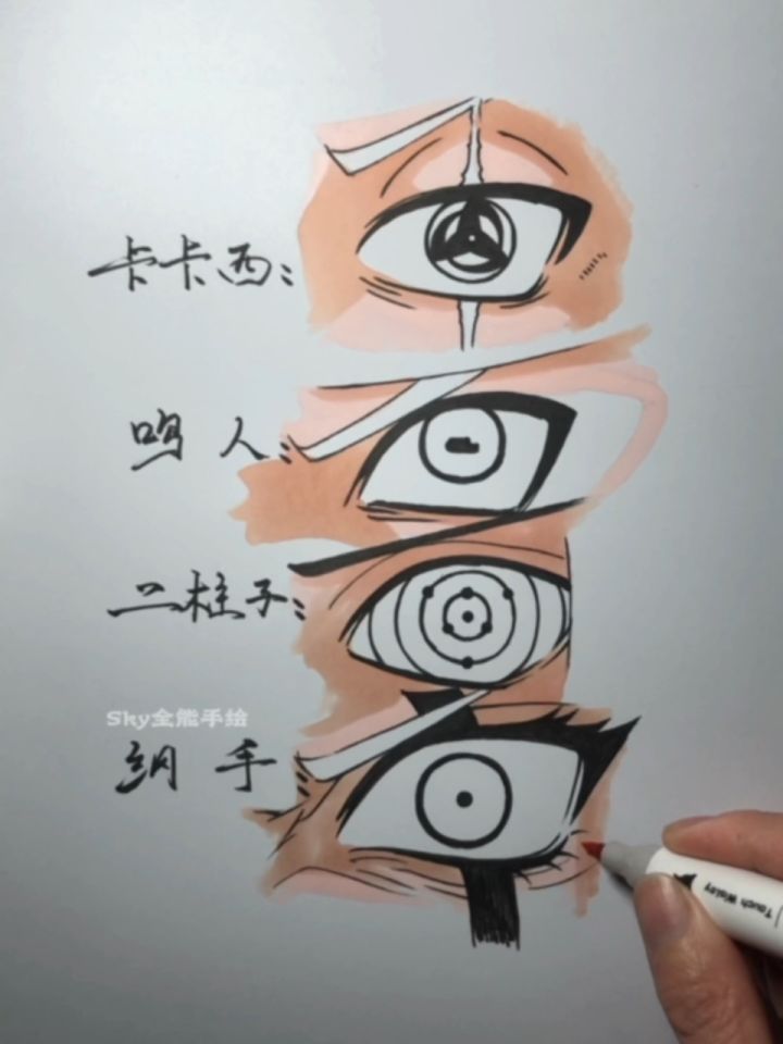 火影忍者角色眼睛上色画法完成版