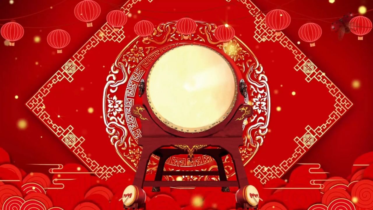 鼓舞龙腾 春节元旦喜庆开场舞舞台演出表演节目大屏幕高清led背景视频