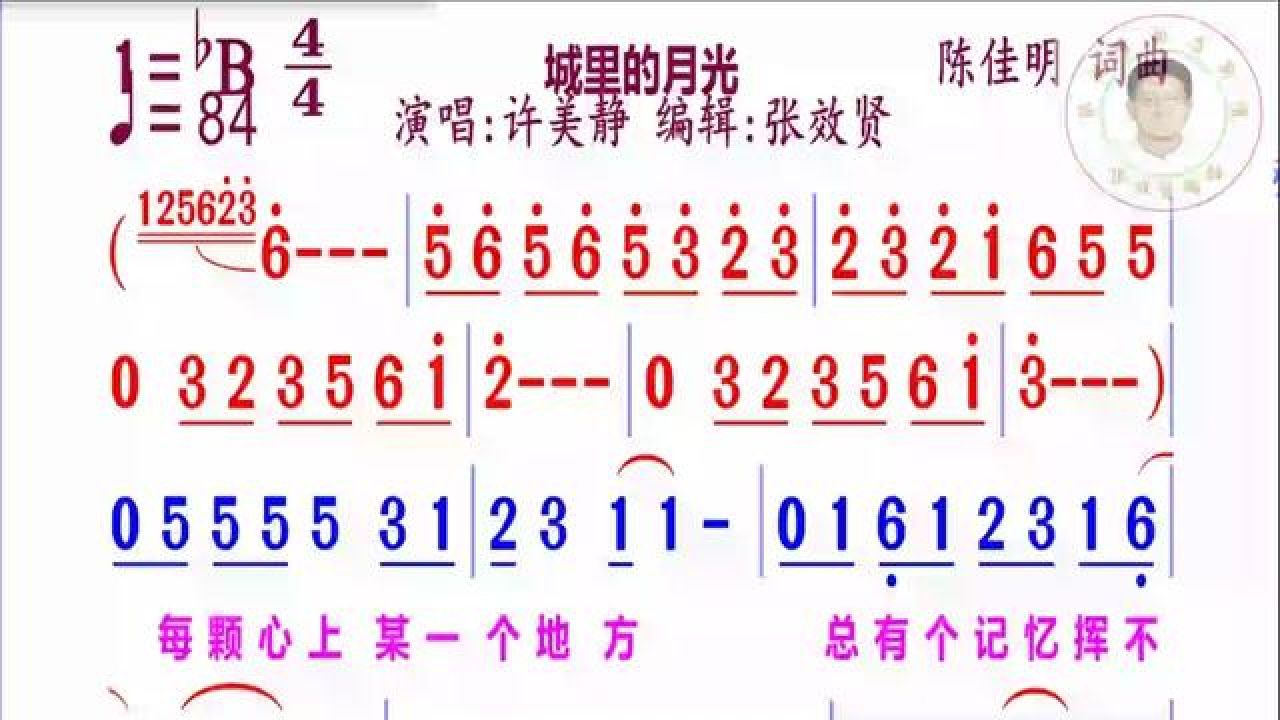 城里的月光简谱演唱