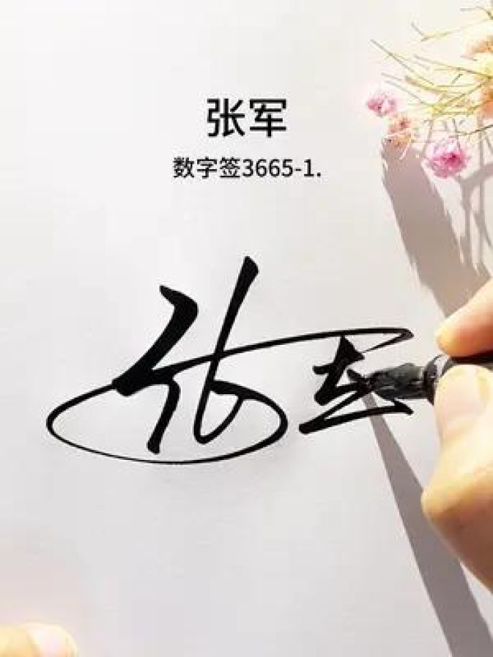百家姓张字数字签名写法 张=366.