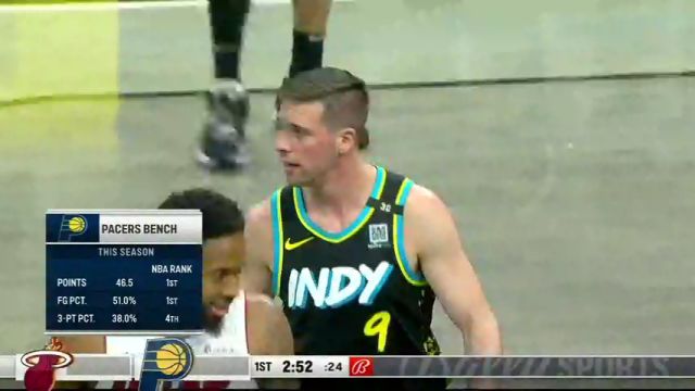 NBA常规赛：热火vs步行者第1节英文原声回放