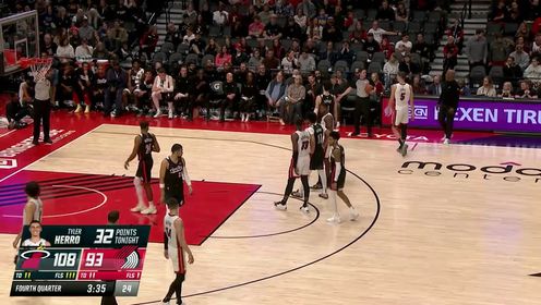 《NBA全场集锦》【回放】热火vs开拓者第4节英文原声回放
