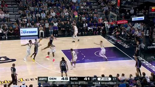 《NBA全场集锦》NBA常规赛：掘金vs国王第2节英文原声回放