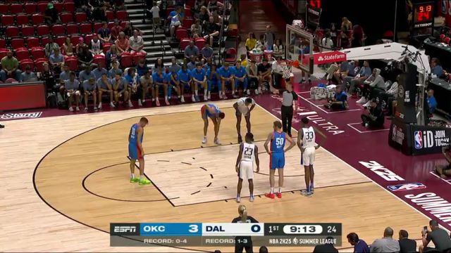 NBA夏季联赛：雷霆vs独行侠第1节中文解说回放
