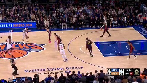 《NBA全场集锦》【回放】NBA常规赛：勇士vs尼克斯第2节英文原声回放