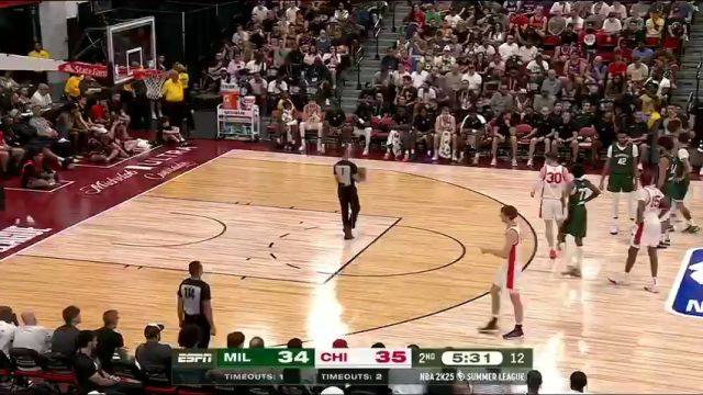 NBA夏季联赛：雄鹿vs公牛第2节中文解说回放