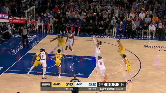 NBA季后赛：步行者vs尼克斯G7第2节中文解说回放