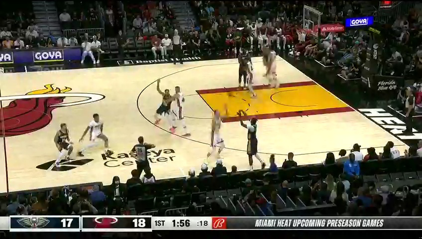 鹈鹕vs热火 NBA季前赛：鹈鹕vs热火第1节英文原声回放