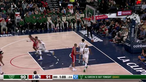 《洛杉矶快船》NBA常规赛：雄鹿vs快船英文原声全场回放