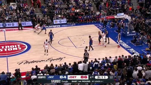《NBA全场集锦》【回放】尼克斯vs活塞G4第4节英文原声回放