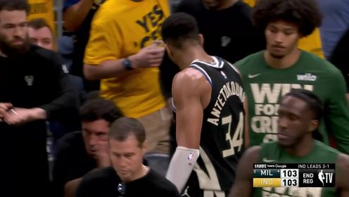 《NBA全场集锦》未能成为球队的英雄！字母哥翻身后仰跳投不中未能完成绝杀两队进入加时赛