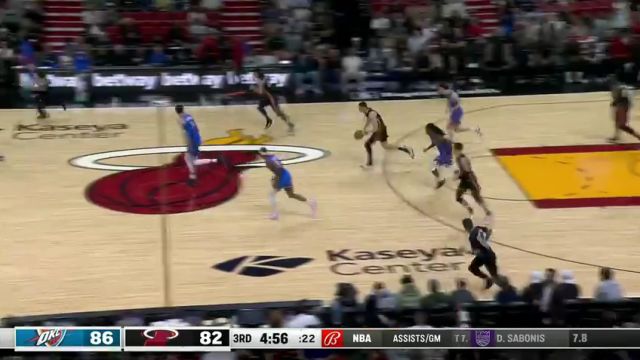 NBA常规赛：雷霆vs热火第3节英文原声回放