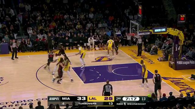 NBA常规赛：热火vs湖人第2节中文解说回放