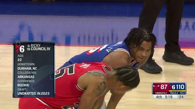 NBA常规赛：公牛vs76人第4节中文解说回放