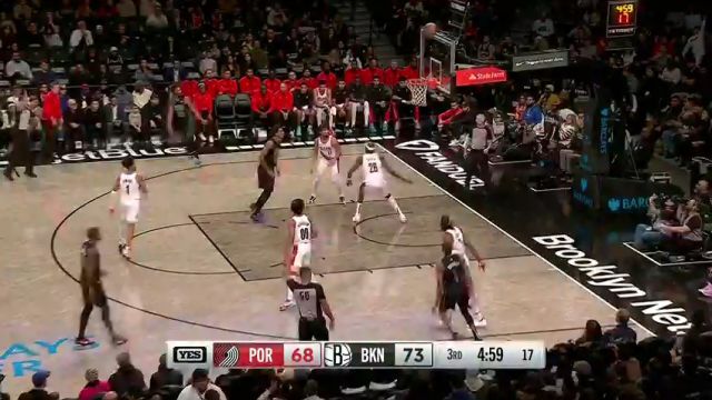 NBA常规赛：开拓者vs篮网第3节中文解说回放