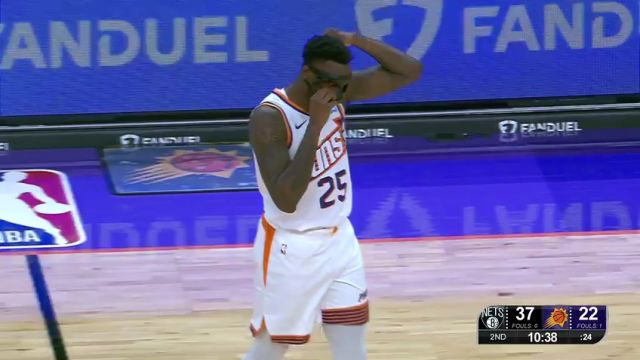 NBA常规赛：篮网vs太阳第2节英文原声回放