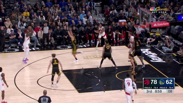 猛龙133-118勇士 巴雷特37分猛龙队全程压制客场大胜勇士