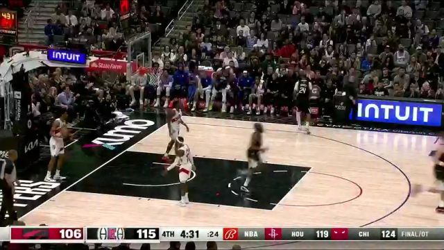 NBA常规赛：猛龙vs快船第4节中文解说回放