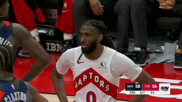 NBA常规赛：篮网vs猛龙第3节英文原声回放