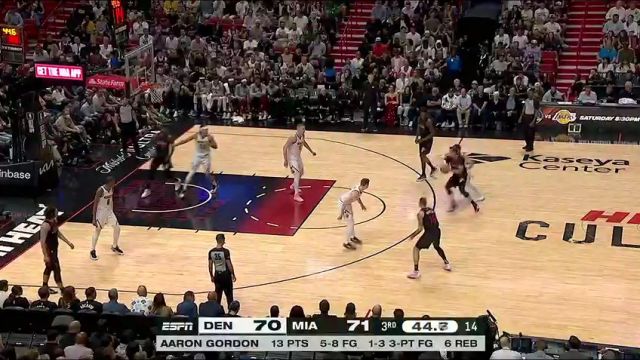 NBA常规赛：掘金vs热火第3节中文解说回放