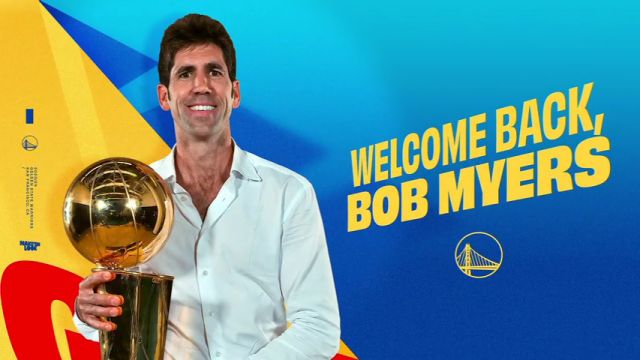 没有他就没有这四面冠军旗帜 勇士现场致敬功勋经理迈尔斯