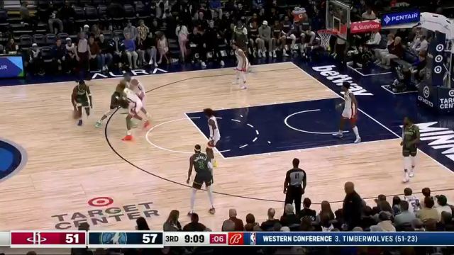 NBA常规赛：火箭vs森林狼第3节中文解说回放