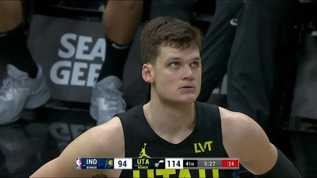 步行者vs爵士第4节英文原声回放