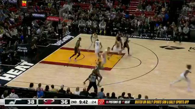 NBA常规赛：爵士vs热火第2节英文解说回放