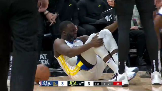 NBA常规赛：勇士vs爵士第1节英文原声回放