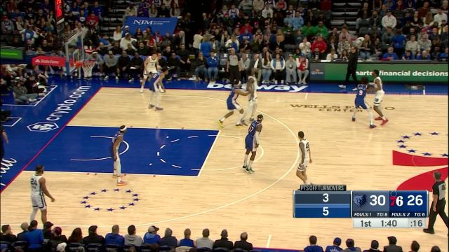 NBA常规赛：灰熊vs费城第1节英文原声回放