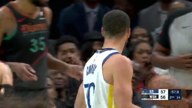 NBA常规赛：勇士vs奇才第2节中文解说回放