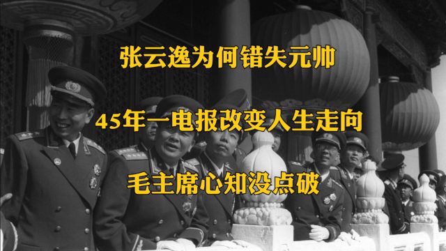 张云逸为何错失元帅:45年一电报改变人生走向,毛主席心知没点破