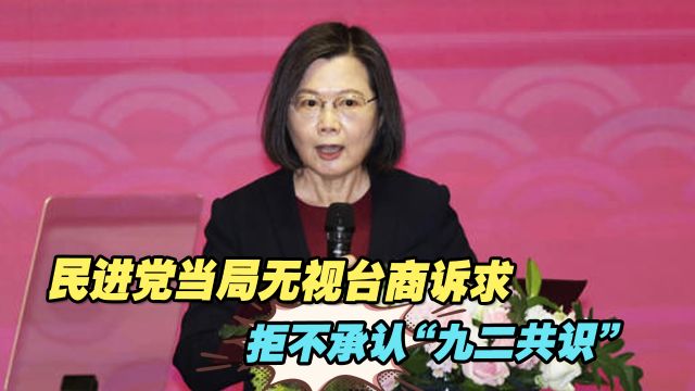 民进党当局无视台商诉求,拒不承认“九二共识”挑动两岸敏感神经